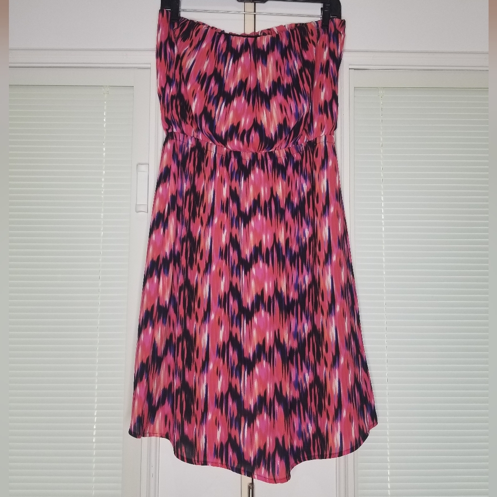 Express Multicolored Strapless Dress - Picture 2 of 6